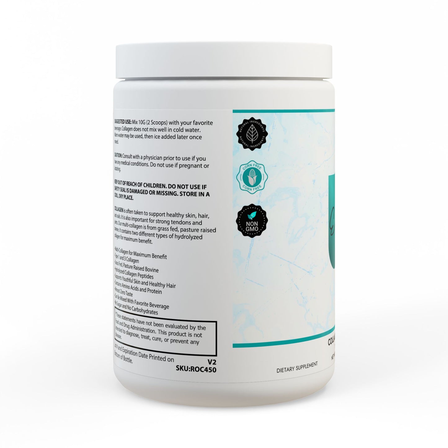 Collagen Peptides Type I & III Supplement (350g, 12.3oz)